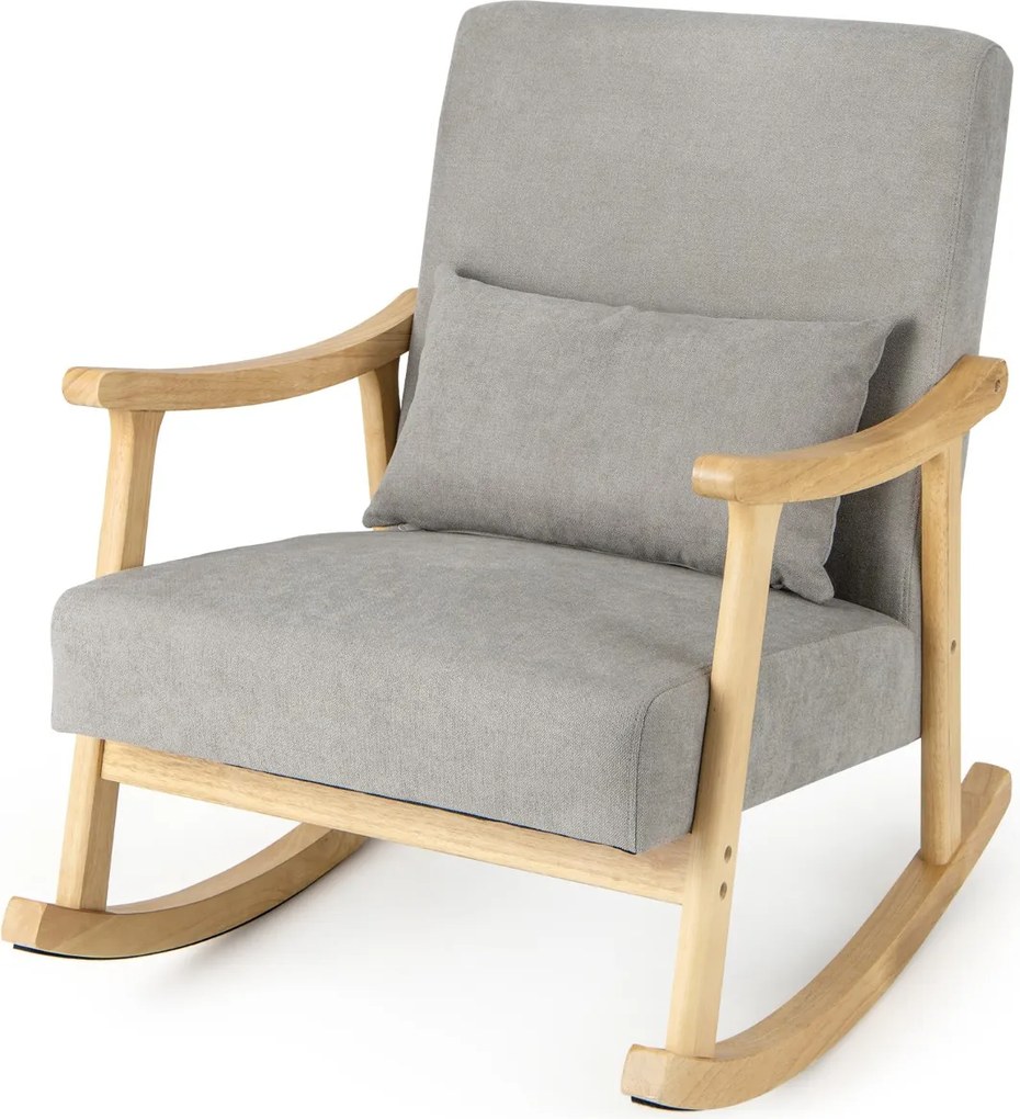 Cadeira de Baloiço, 90 x 66 x 83 cm, Encosto Ergonómico, Cinzento
