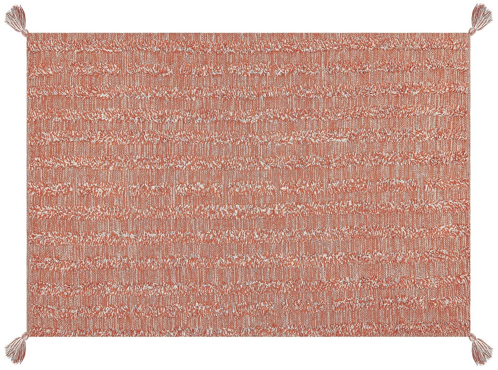 Tapete de algodão laranja 140 x 200 cm MUGLA Beliani
