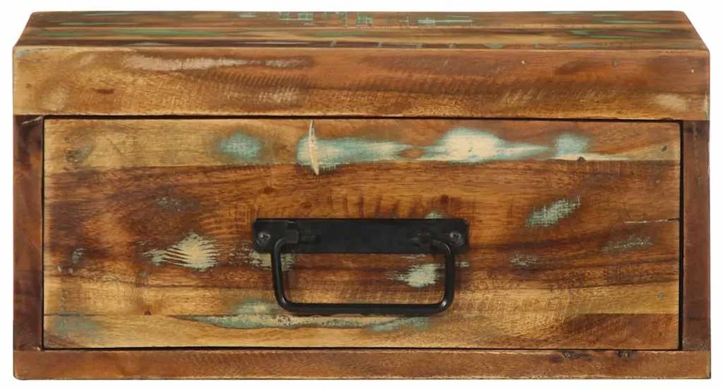 Mesa de cabeceira de parede madeira recuperada maciça