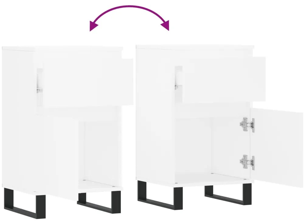 Aparadores 2 pcs 40x35x70 cm derivados de madeira branco