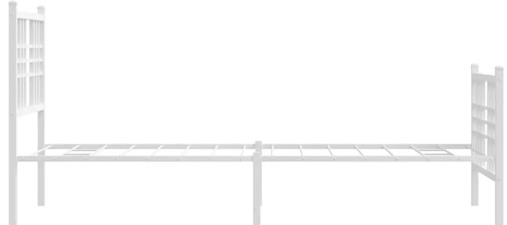 Estrutura de cama com cabeceira e pés 75x190 cm metal branco