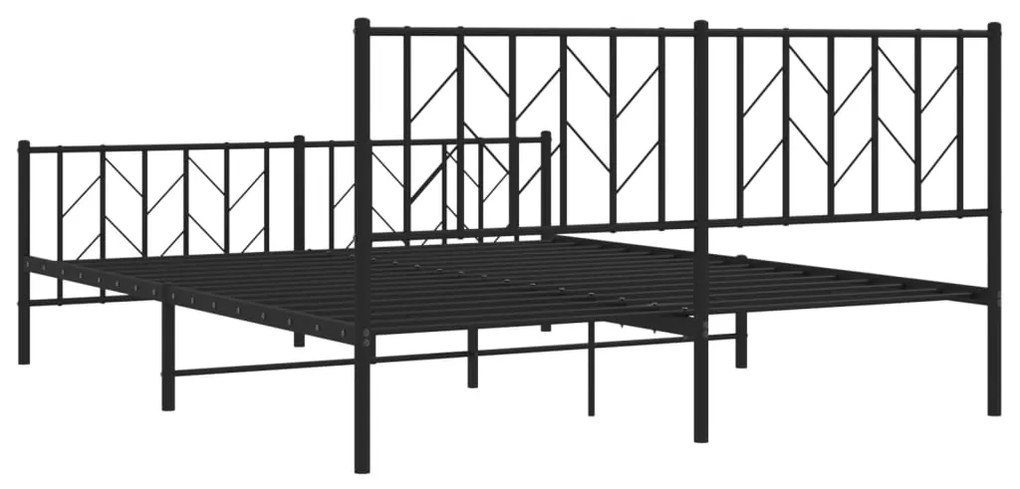 Estrutura de cama sem colchão com pés 160x200 cm preto