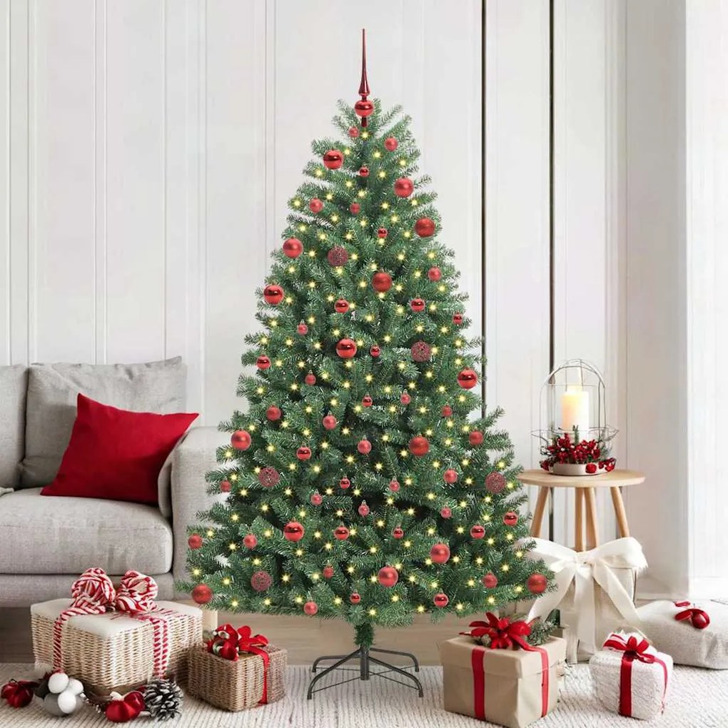 vidaXL Árvore de Natal Articulada Artificial Verde 180 cm PVC e Metal