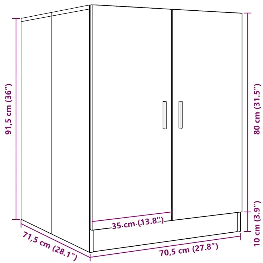 Armário p/ máquina lavar roupa 70,5x71,5x91,5cm carvalho sonoma