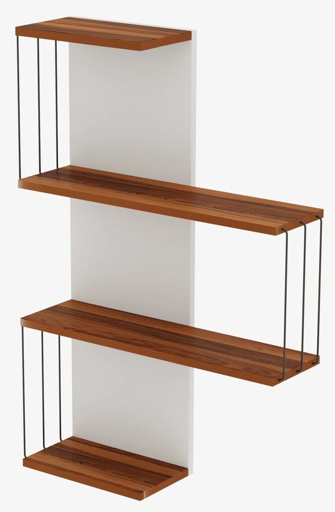 Prateleira de Parede Cambel – Branco/Pinho – 64x96x19 cm