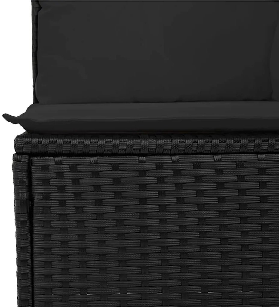 13 pcs conjunto de sofás de jardim com almofadões vime PE preto