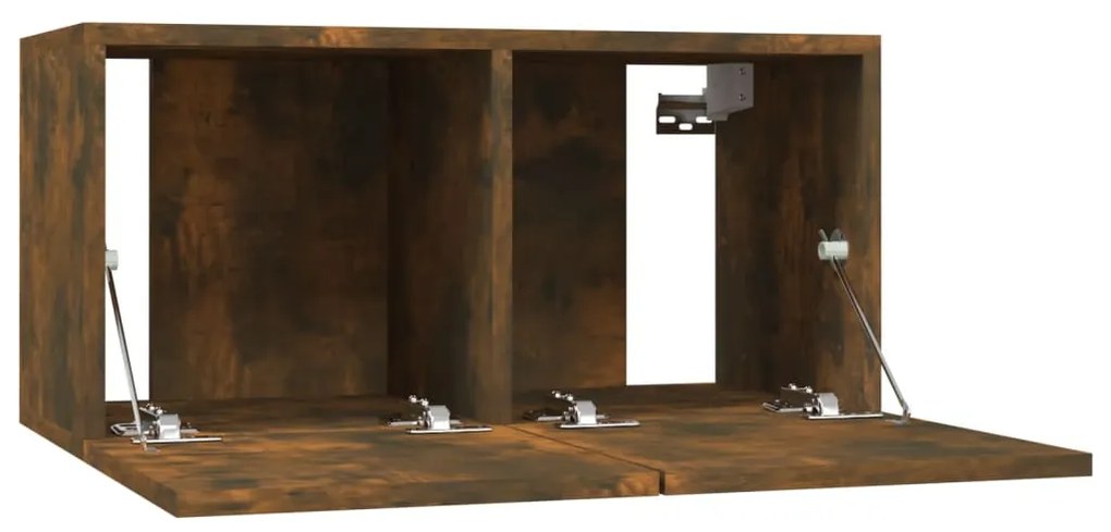 Móveis de parede 4pcs 60x30x30cm deriv. madeira carvalho fumado