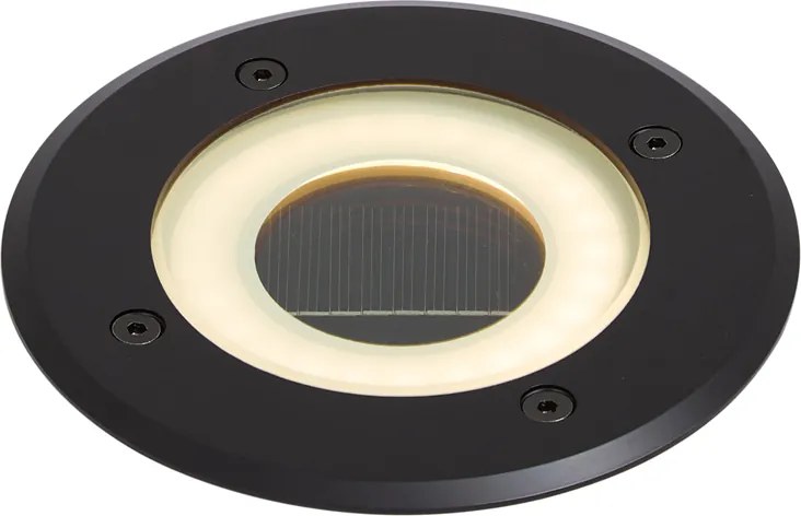 Foco de chão moderno preto com LED recarregável com energia solar IP65 - Solyx