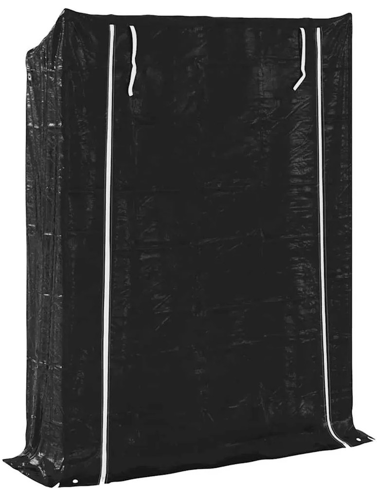 Rack de lenha com tampa de chuva 150x40x200 cm aço galvanizado