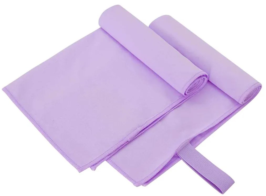 vidaXL Toalhas Esportivas 2 pcs Roxo 50 x 30 cm Poliéster e poliamida