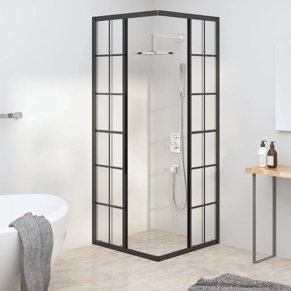 Cabine de duche ESG opaco 80x80x180 cm preto