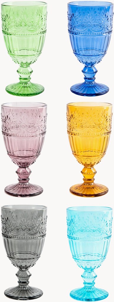 Copos de vinho Country Flower, conjunto de 6