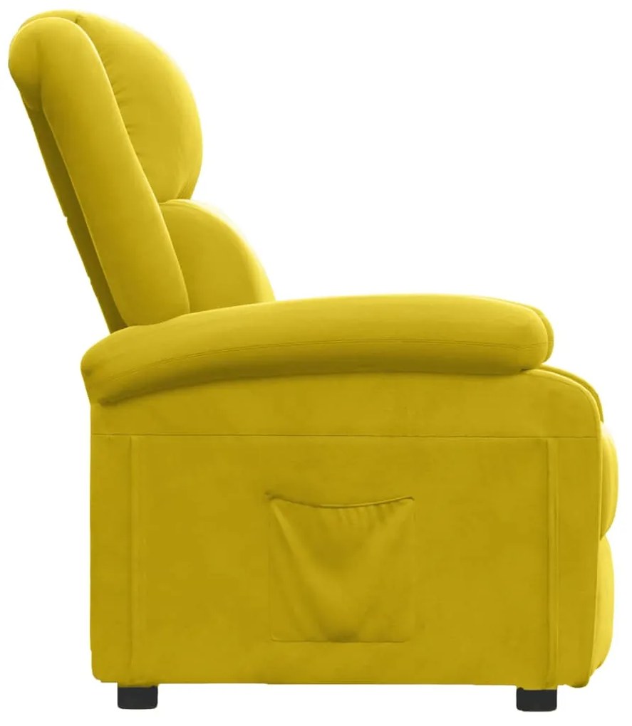 Poltrona reclinável veludo amarelo