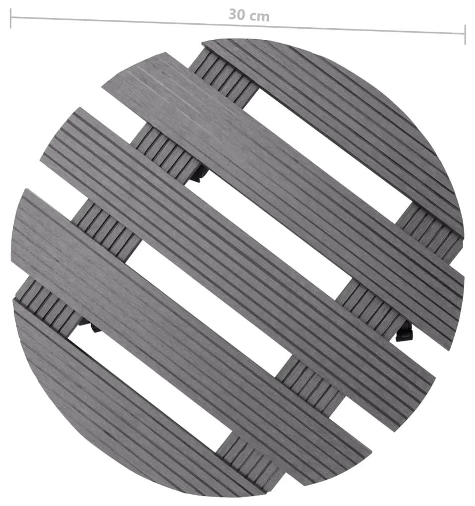 Suportes com rodas para vasos 2 pcs Ø30x7,5 cm WPC cinzento