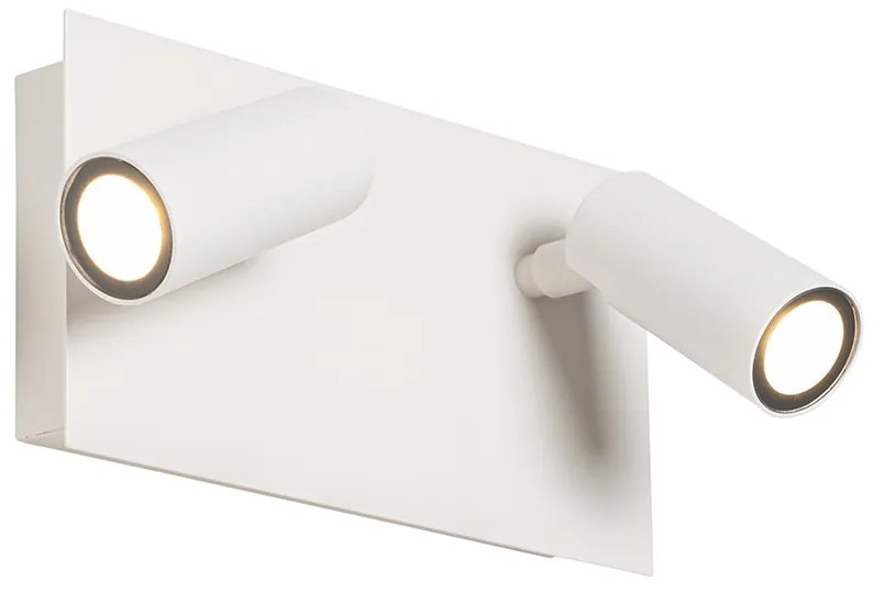 Candeeiro de parede exterior moderno branco com LED 2-luzes IP54 - Simon Moderno