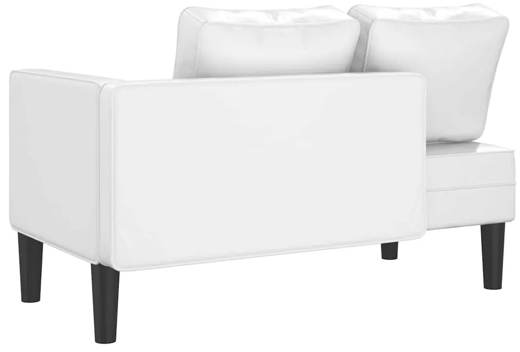Chaise longue com almofadões couro artificial branco