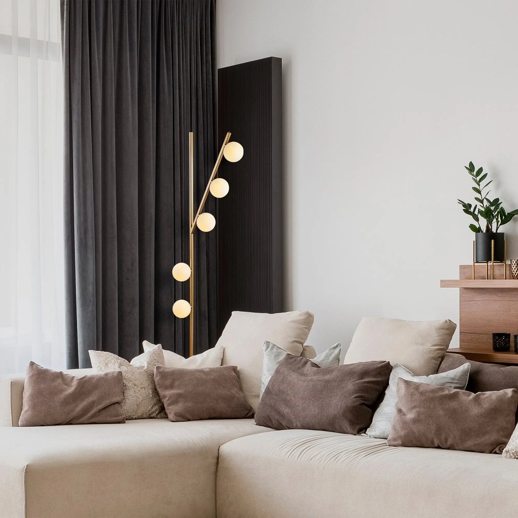 Candeeiro de Pé Domino – Dourado – 31 x 52 x 167 cm