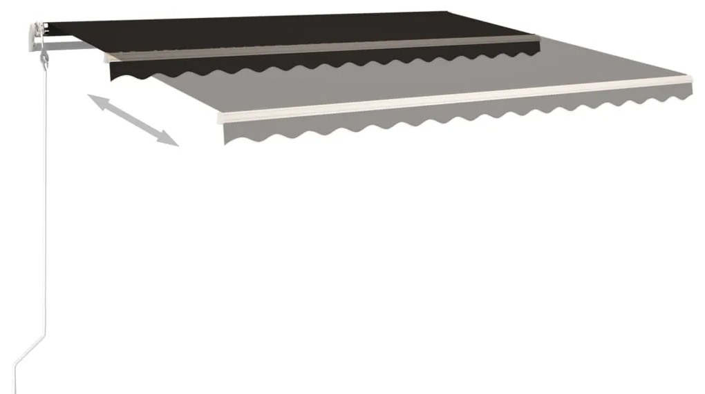 Toldo retrátil manual com postes 4x3,5 m antracite