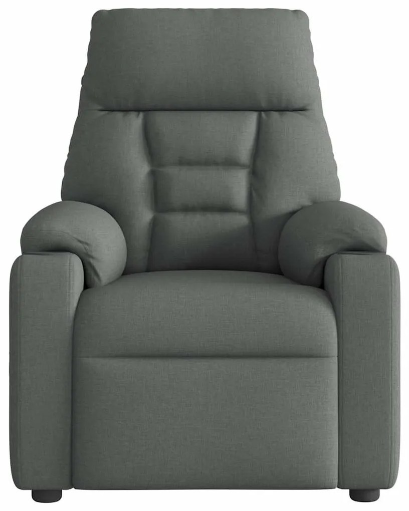 Poltrona de massagens reclinável tecido cinzento-escuro