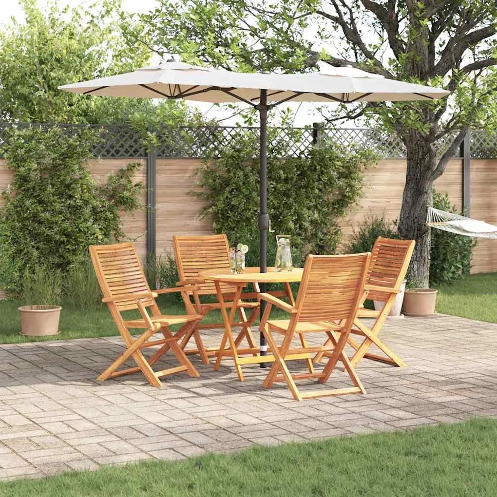 vidaXL Conjunto de Jantar para Jardim 5 pcs Castanho