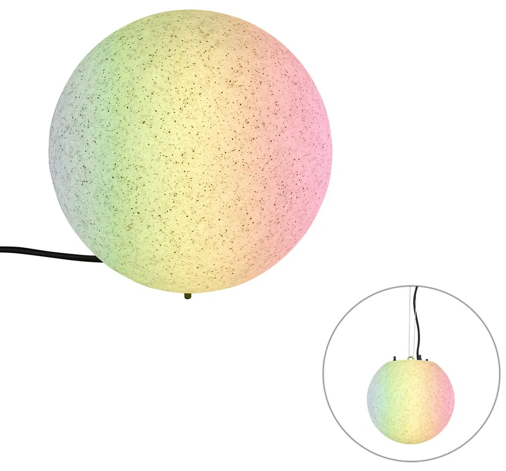 LED Candeeiro Inteligente de Exterior Cinzento 25 cm IP65 incl. WiFi A60 - Nura Moderno