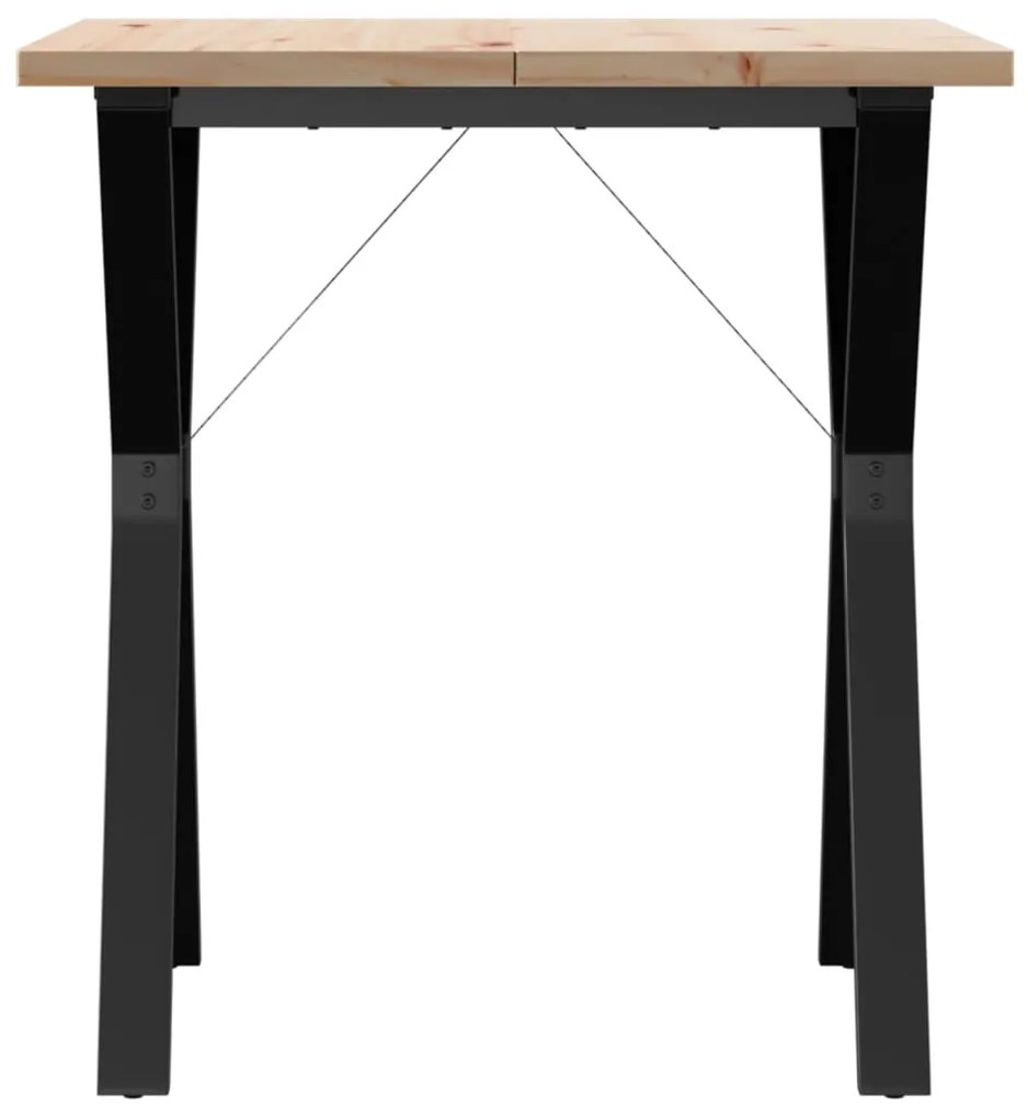 Mesa de jantar estrutura em Y 70x70x75,5 cm pinho/aço