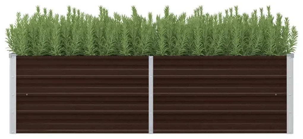 vidaXL Canteiro elevado de jardim aço galvanizado 160x40x45cm castanho