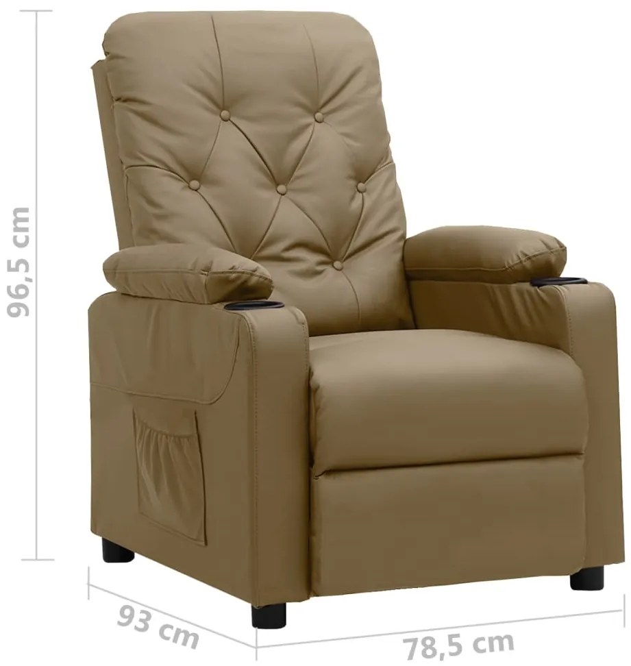 Poltrona reclinável couro artificial cor cappuccino