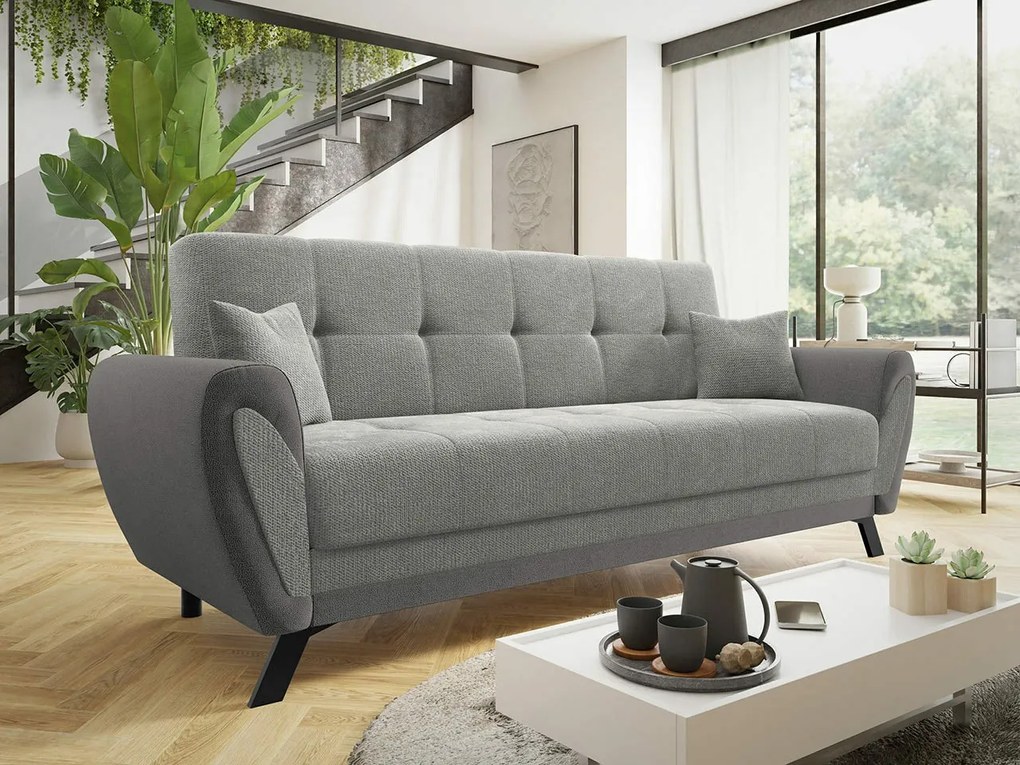 Sofá-cama Columbus 156, Cama com arrumação, 93x228x90cm, 63 kg, Pernas: Metal, Madeira: Pinheiro