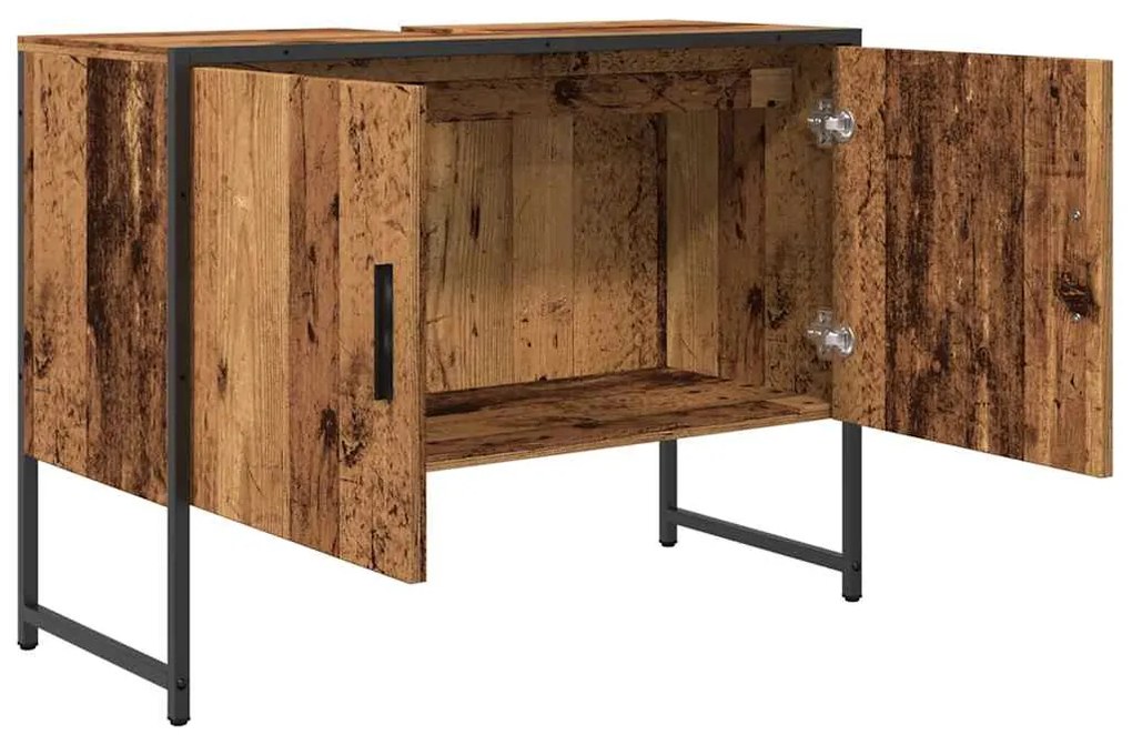 Armário lavatório WC 80x33x60cm derivados madeira madeira velha