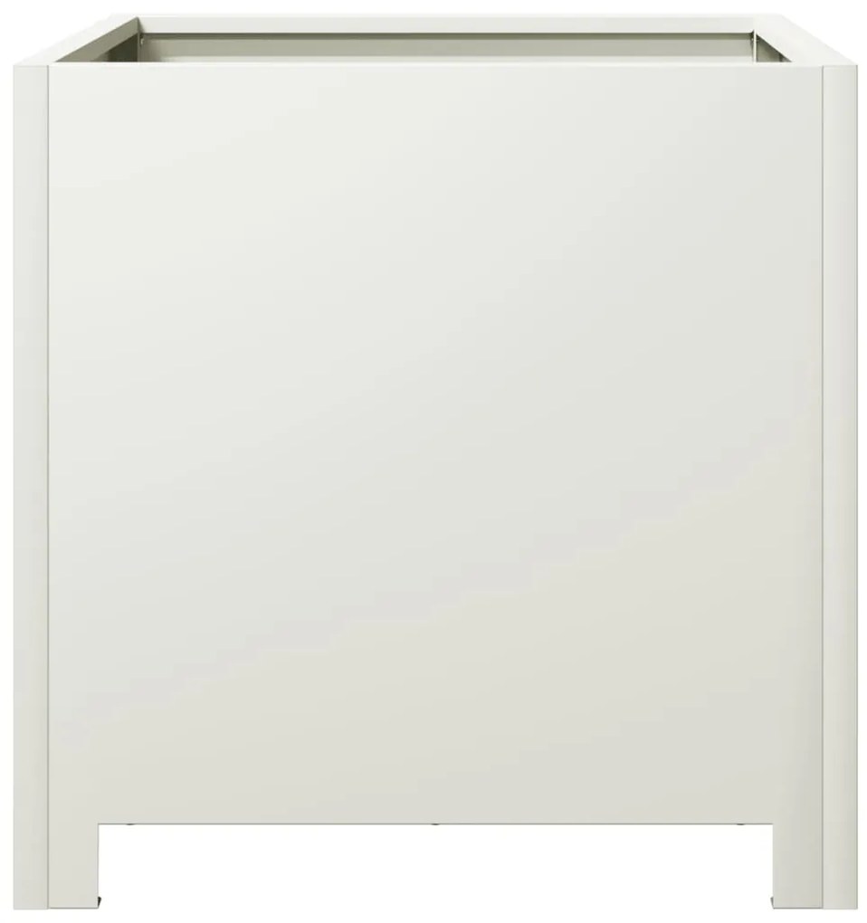 Vaso/floreira de jardim 40x40x40 cm aço branco