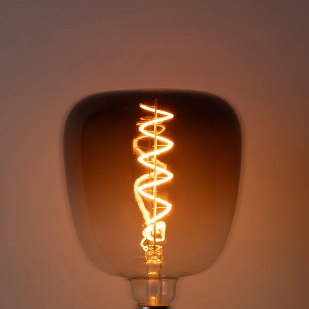 Conjunto de 5 lâmpadas LED E27 reguláveis G140 castanhas 4,9W 110 lm 1800K