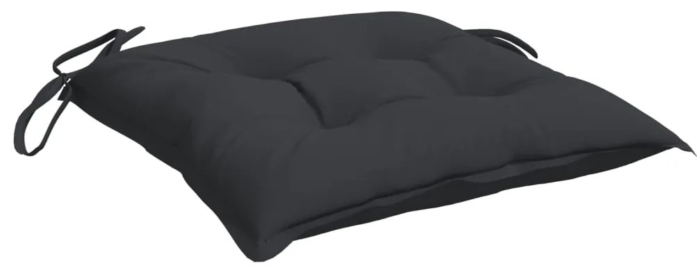 Almofadões de cadeira 2 pcs 40x40x7 cm tecido oxford preto