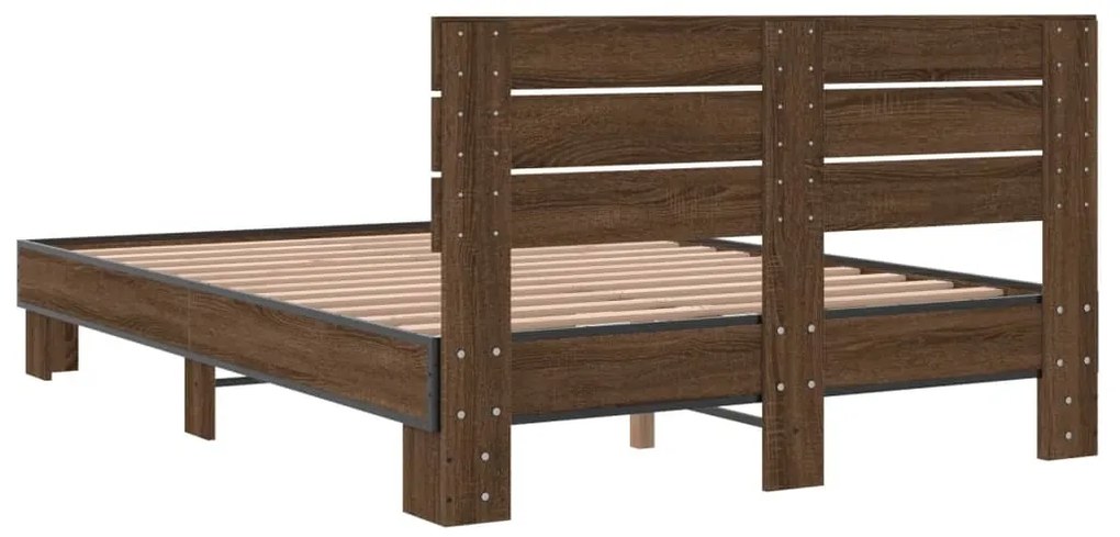 Estrutura de cama 140x190cm derivados madeira/metal