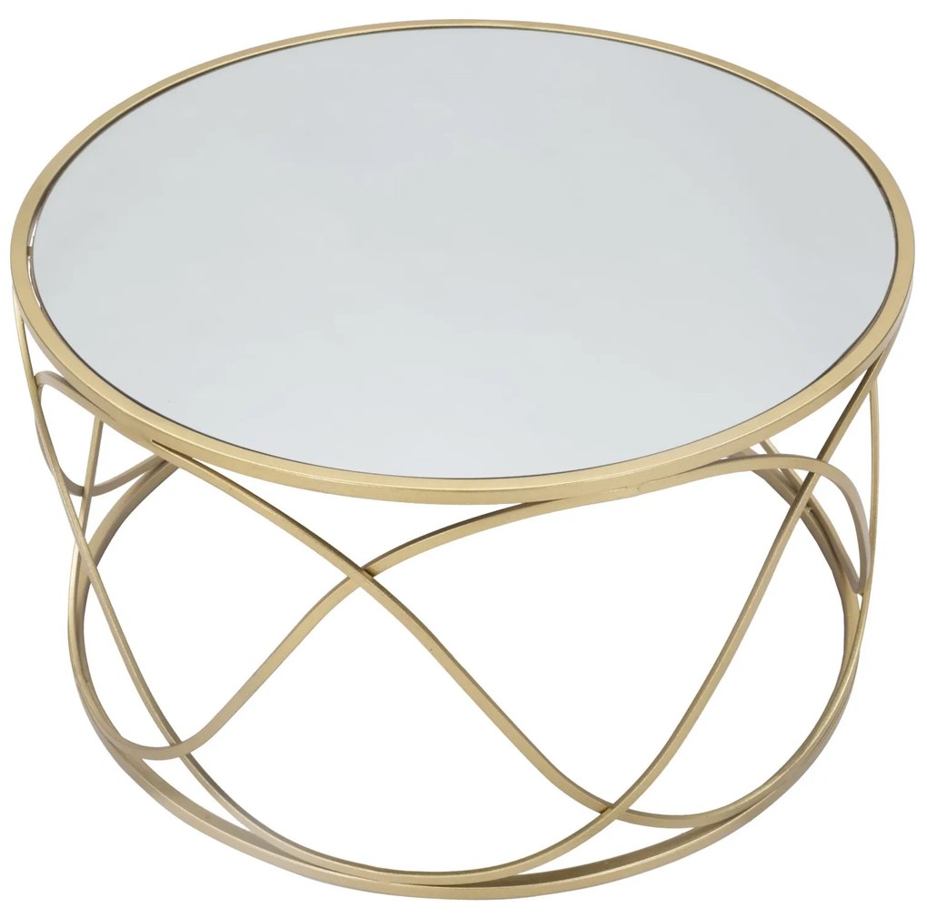 MESA DE CENTRO LURY Ø 70X40 CM DOURADA