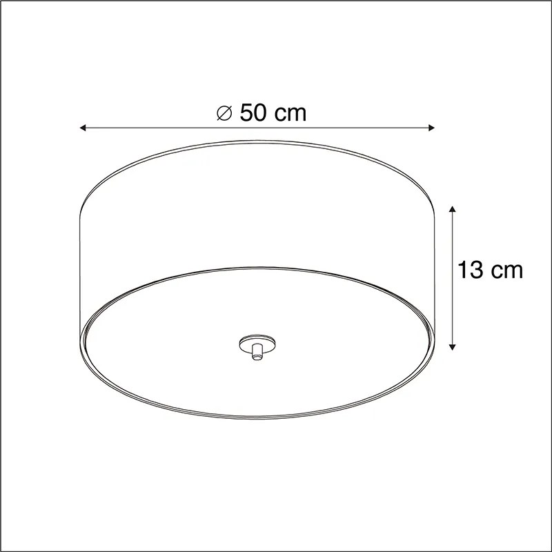 Candeeiro de teto rústico cinzento 50 cm - Drum Jute Country / Rústico,Moderno