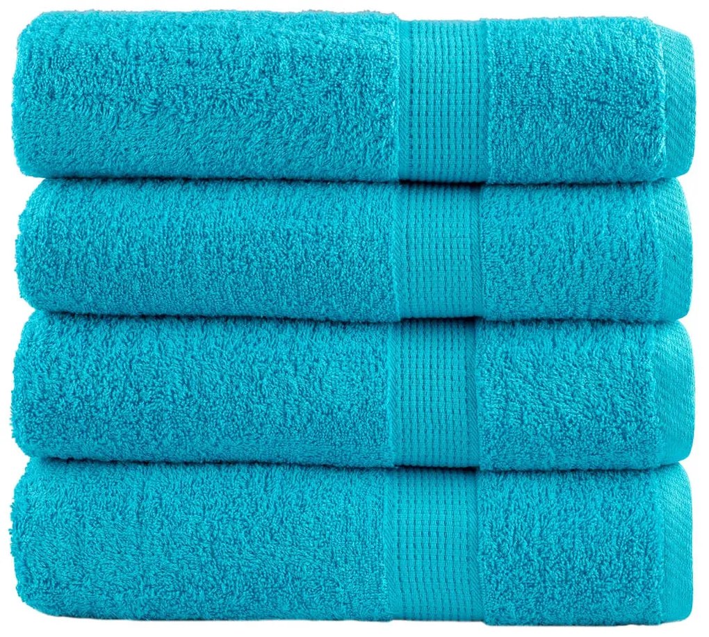 Toalhas de mãos premium SOLUND 4pcs 50x100 cm 600 gsm turquesa