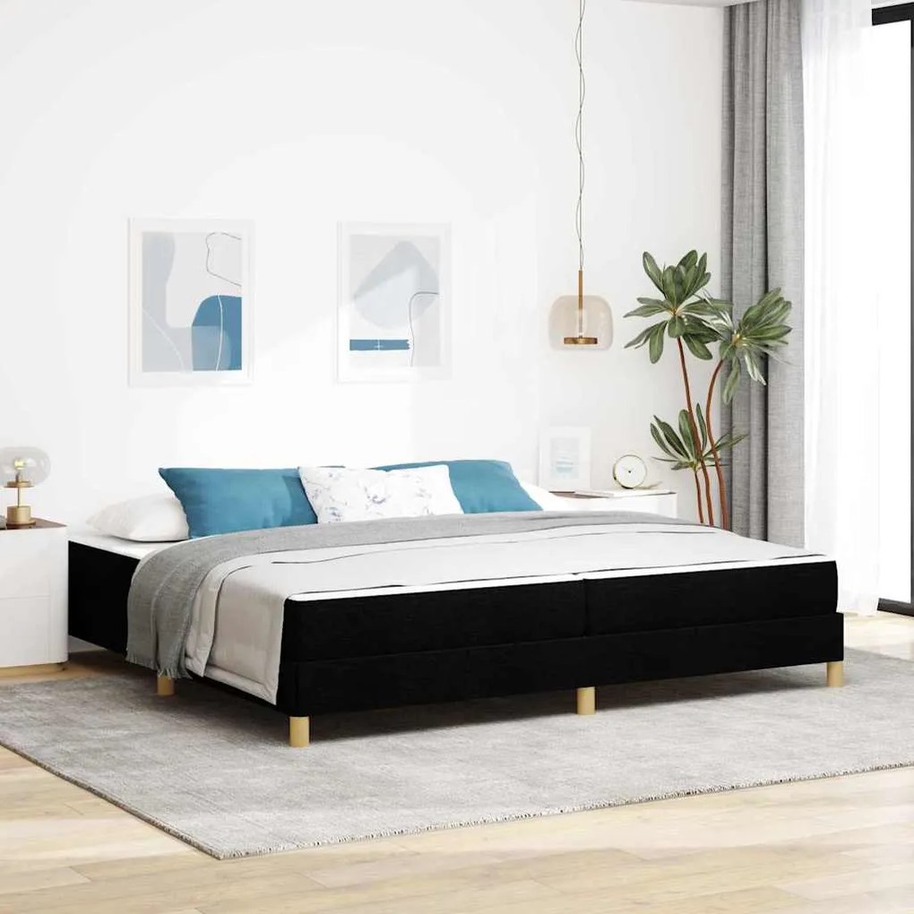 vidaXL Cama Box Preto 200 x 200 cm tecido