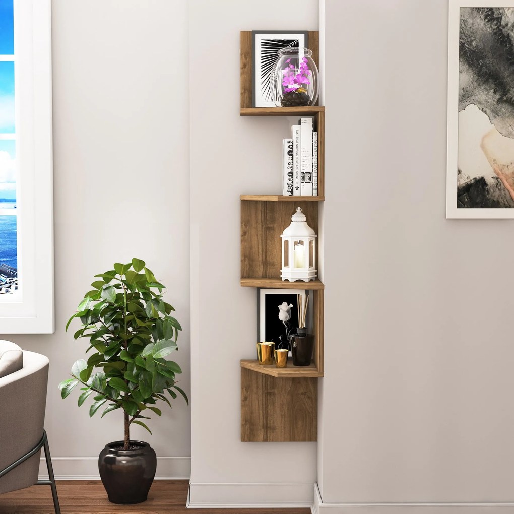 Prateleira de Parede Desaldo – Nogueira – 29,6x29,6x155,2 cm