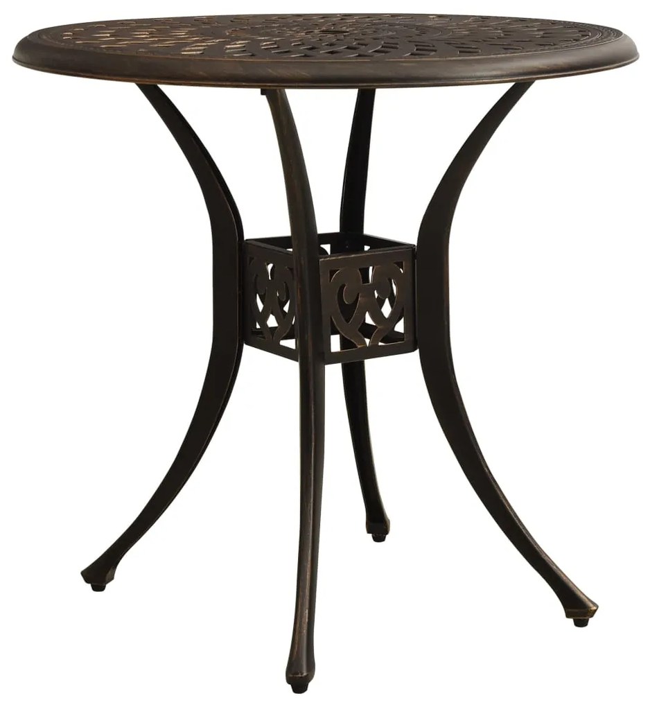 315582 vidaXL Mesa de jardim 78x78x72 cm alumínio fundido bronze