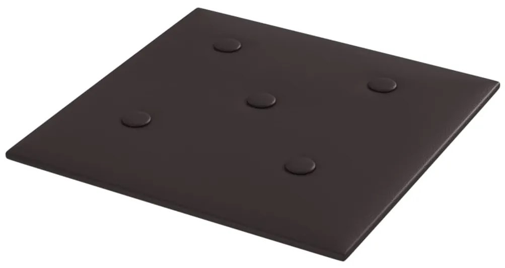 Painel parede 12 pcs 30x30 cm couro artificial 1,08 m² preto