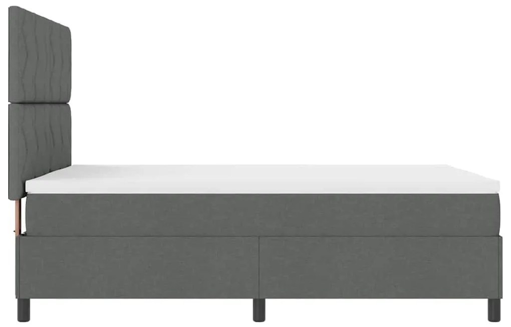 Cama com Estrado e Colchão com Luz LED em Cinza Escuro, 140 x 190 cm,
