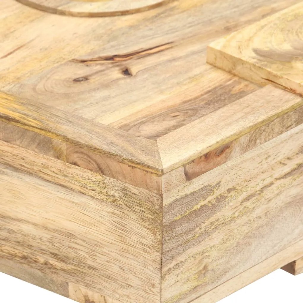 Mesa de centro estilo cassete 100x52x45 cm mangueira maciça