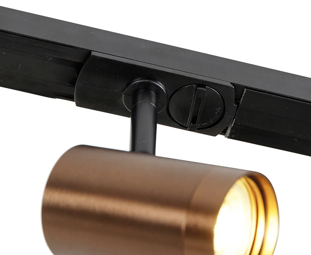 LED Sistema de calhas moderno monofásico incl. 5 GU10 Wi-Fi bronze escuro - Jeana Moderno