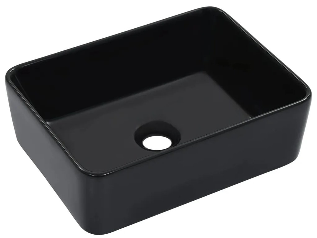 143920 vidaXL Lavatório 40x30x13 cm cerâmica preto