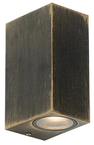 Candeeiro de parede moderno ouro antigo 2 luzes IP44 - Baleno