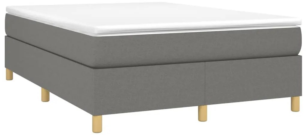 Estrutura de cama sem colchão 140x200 cm tecido cinzento-escuro