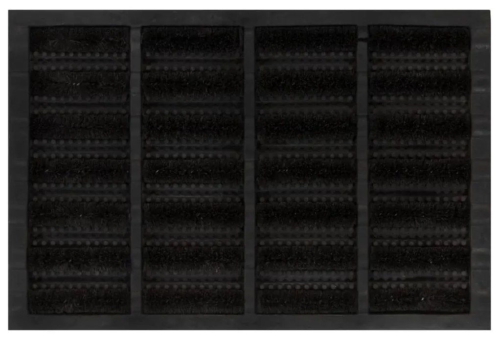 Tapete de porta retangular 40x60 cm borracha e fibra de coco
