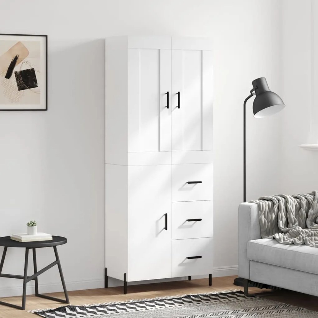 vidaXL Armário alto 69,5x34x180 cm derivados de madeira branco