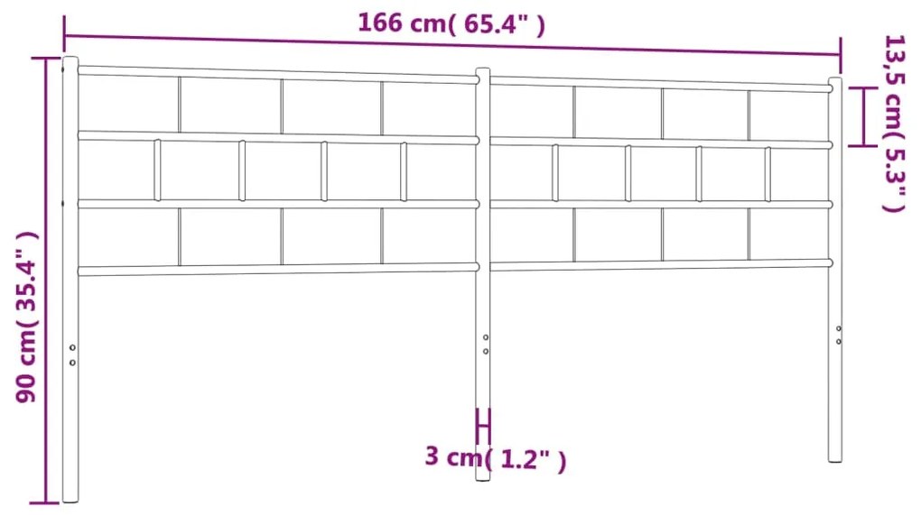 Cabeceira de cama 160 cm metal preto